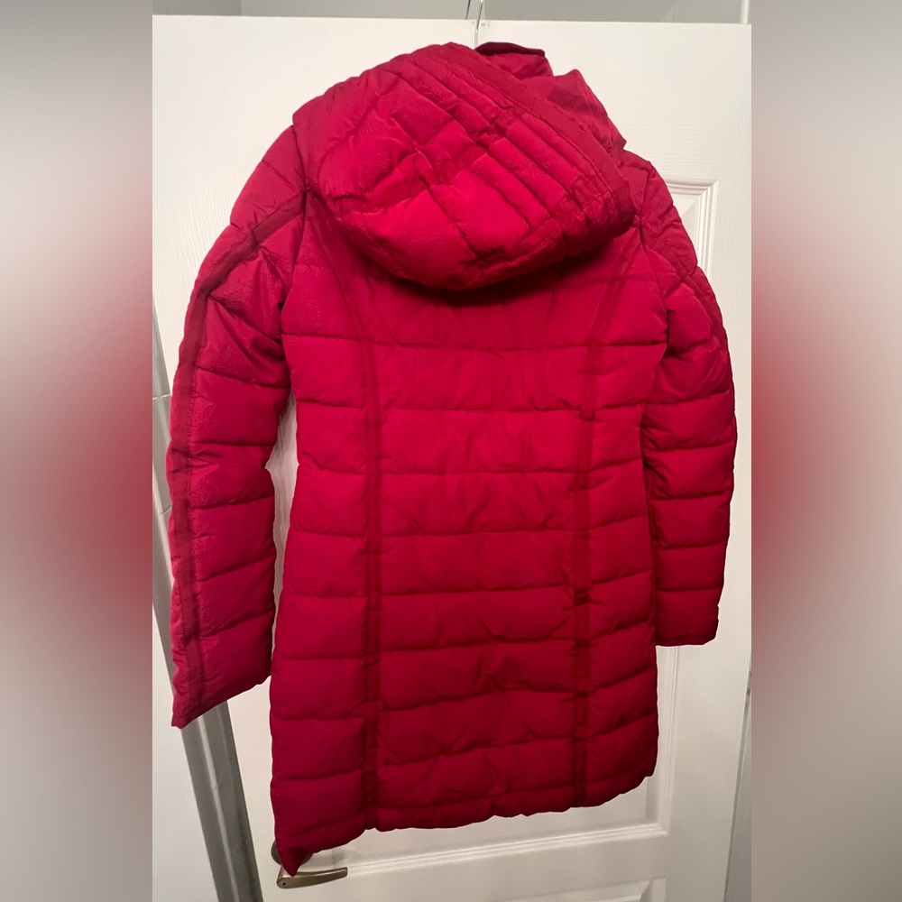 Desigual Red Patterned Puffy Winter Jacket Size S - image 3